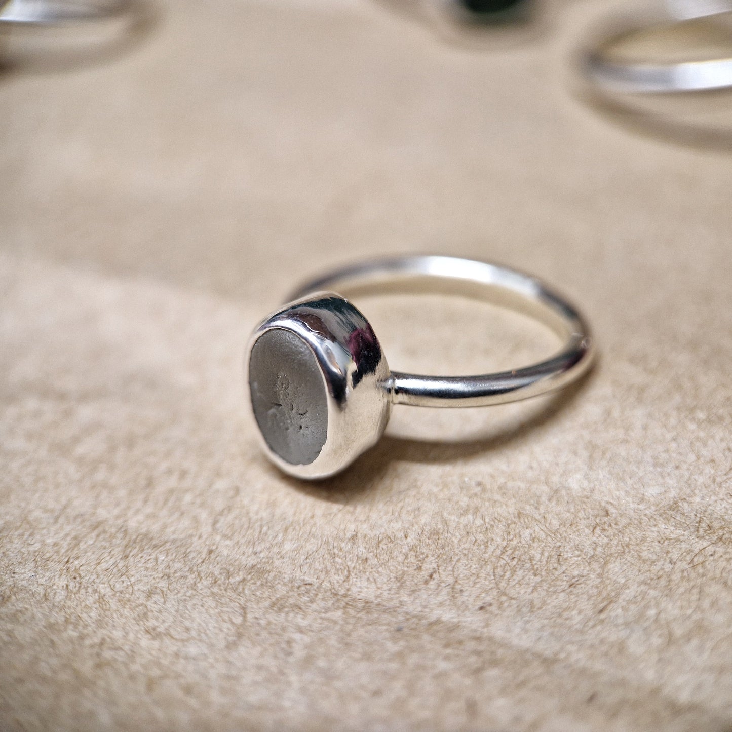 Clear Sea Glass Ring