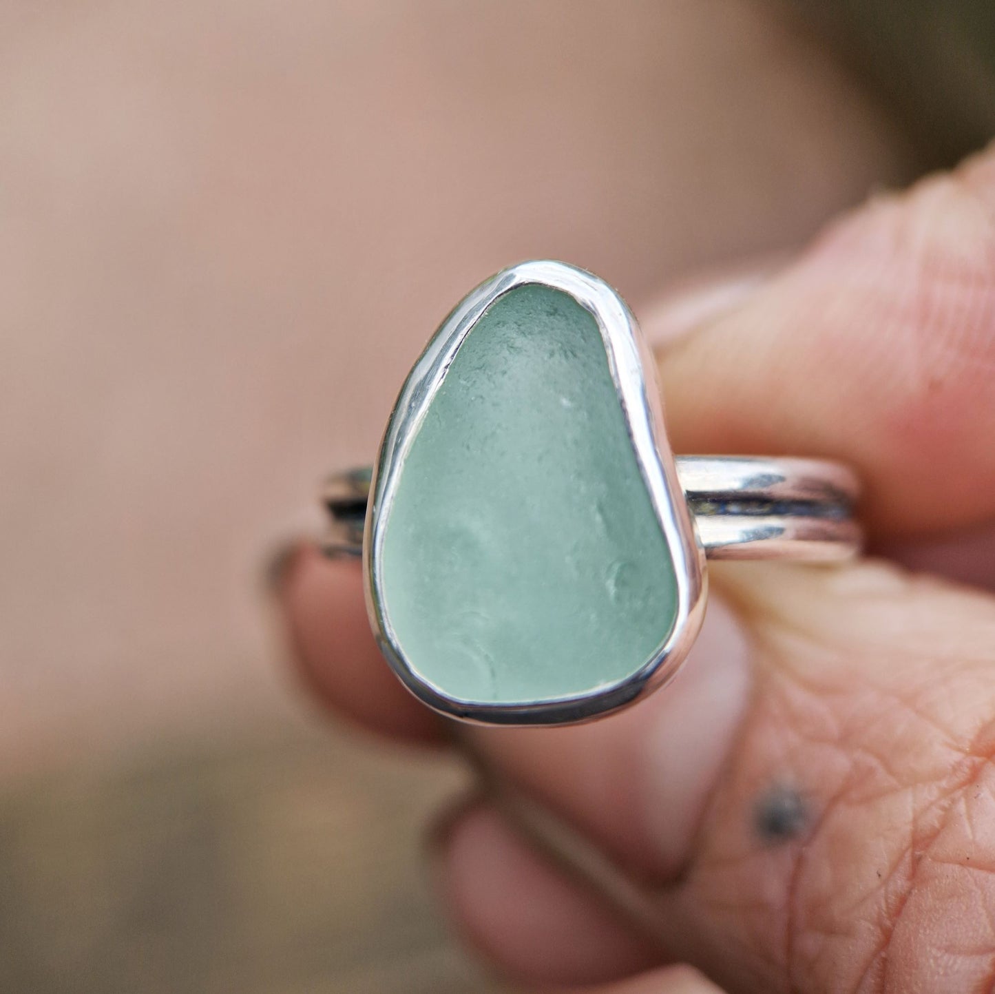 Sea glass ring