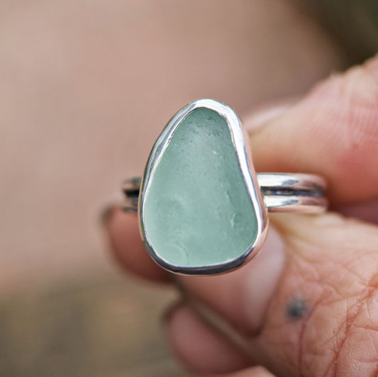 Sea glass ring